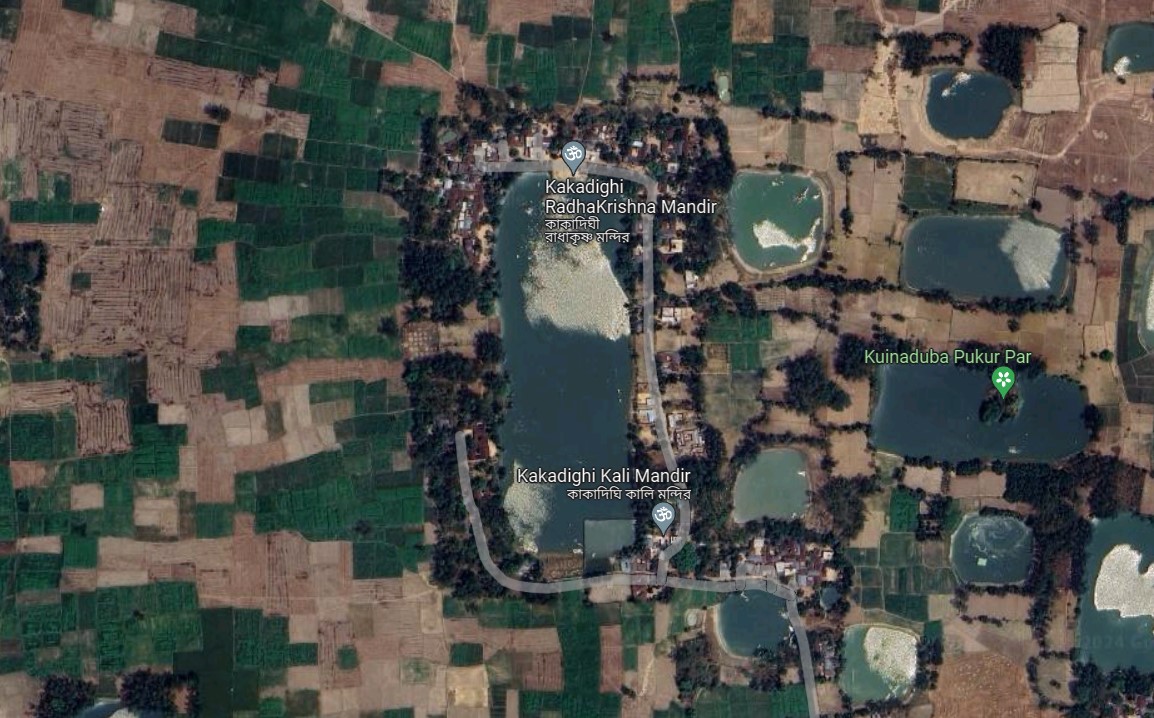 Google map Satellite view of village kakadighi in the center