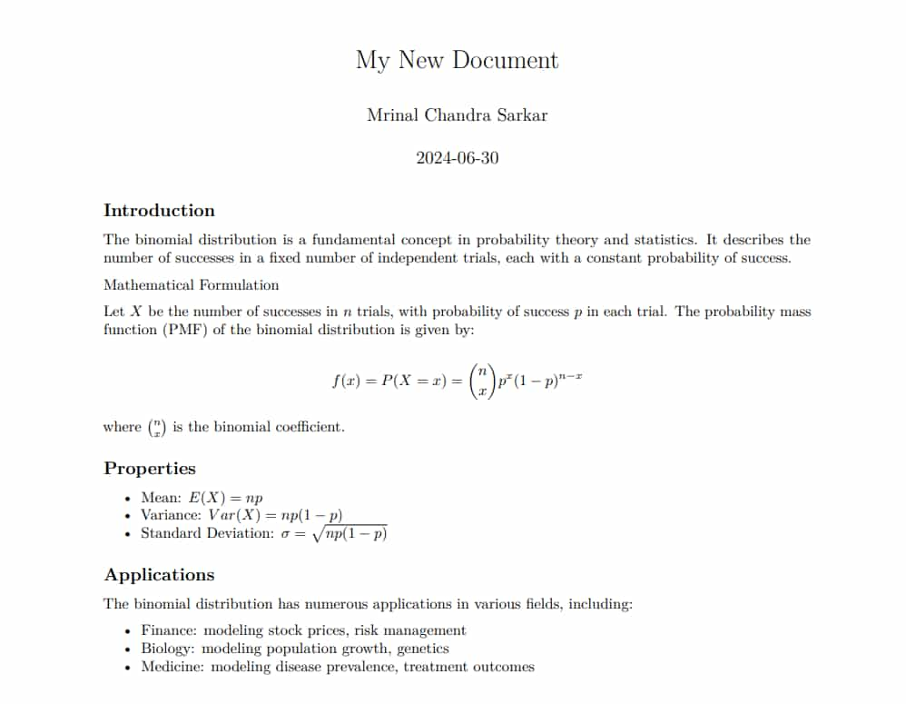 r markdown pdf output