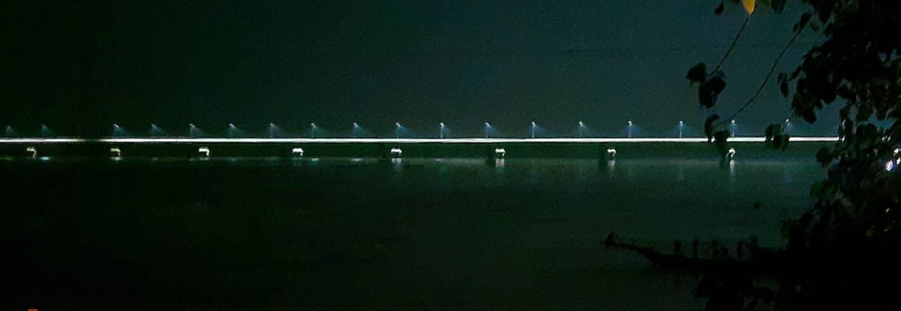 Midnight on Ganga Farakka Barrage