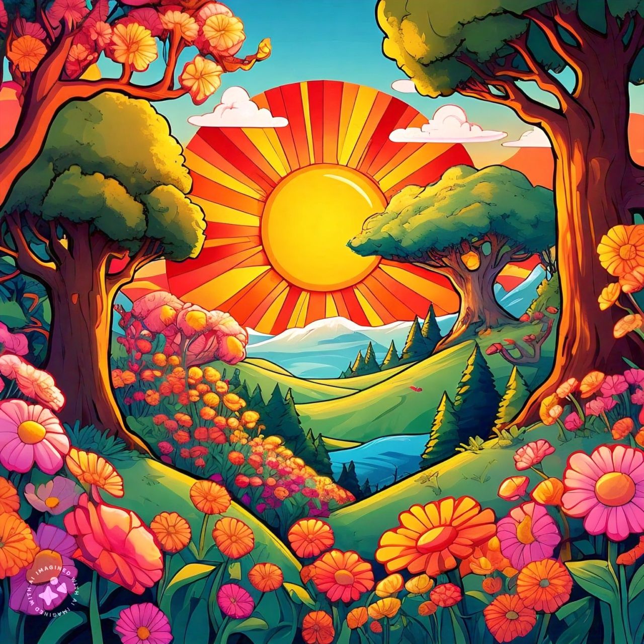 sun nature paintings