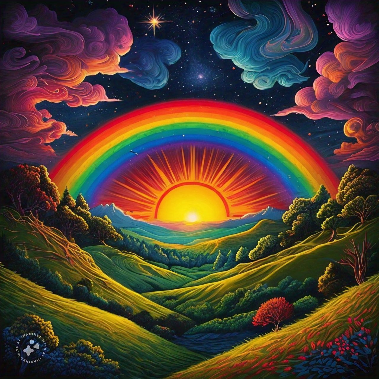 sun red rainbow