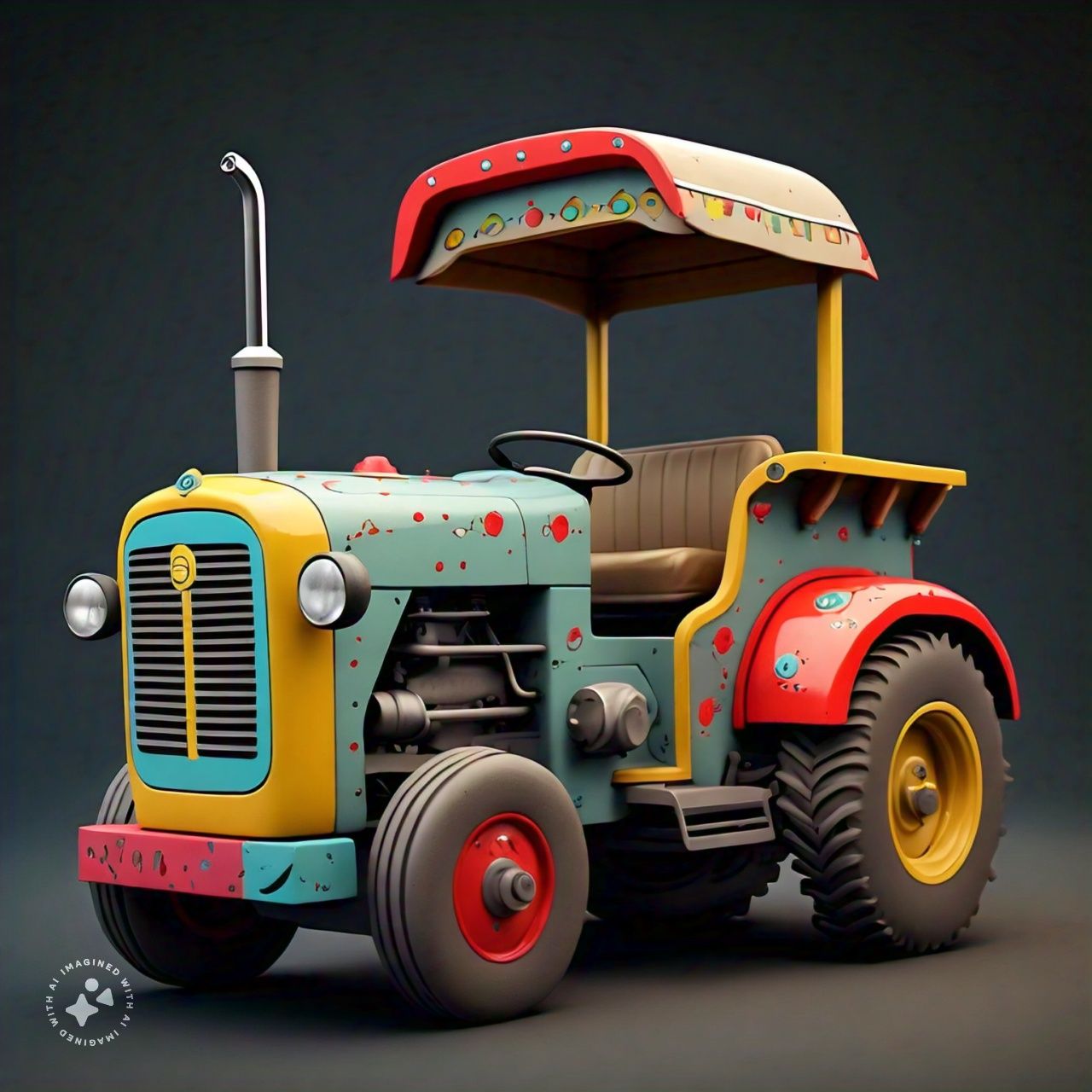 tractor toy with decoration