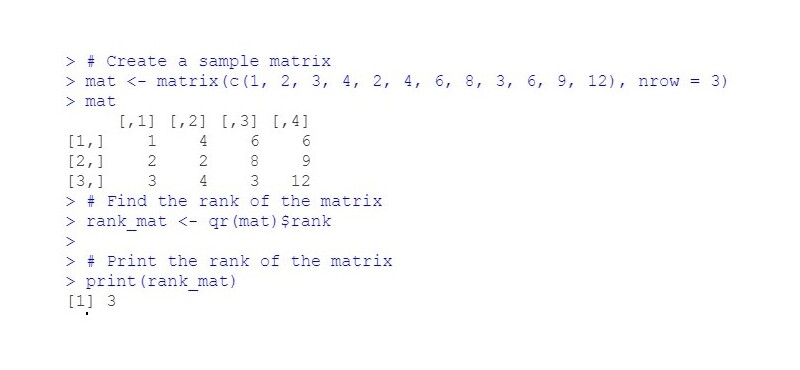 output of above code